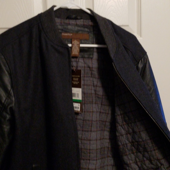 Mens perry ellis bomber jacket black wool - Picture 7 of 12